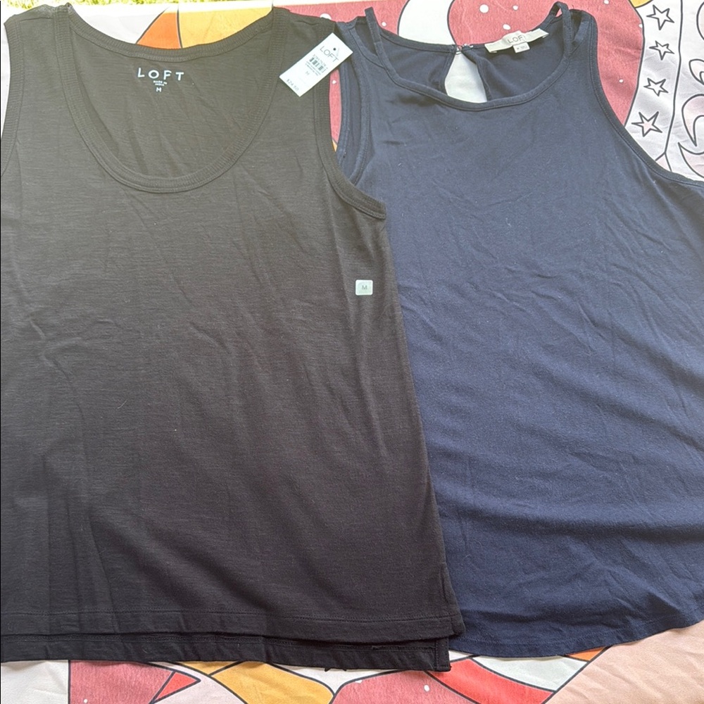 LOFT 2pcs Tank Bundle (Black NWT / & Blue)
